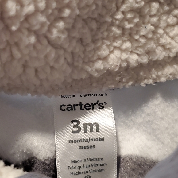 Carters Baby fleece pullover with Grey Stripes size 3 month - Picture 3 of 3